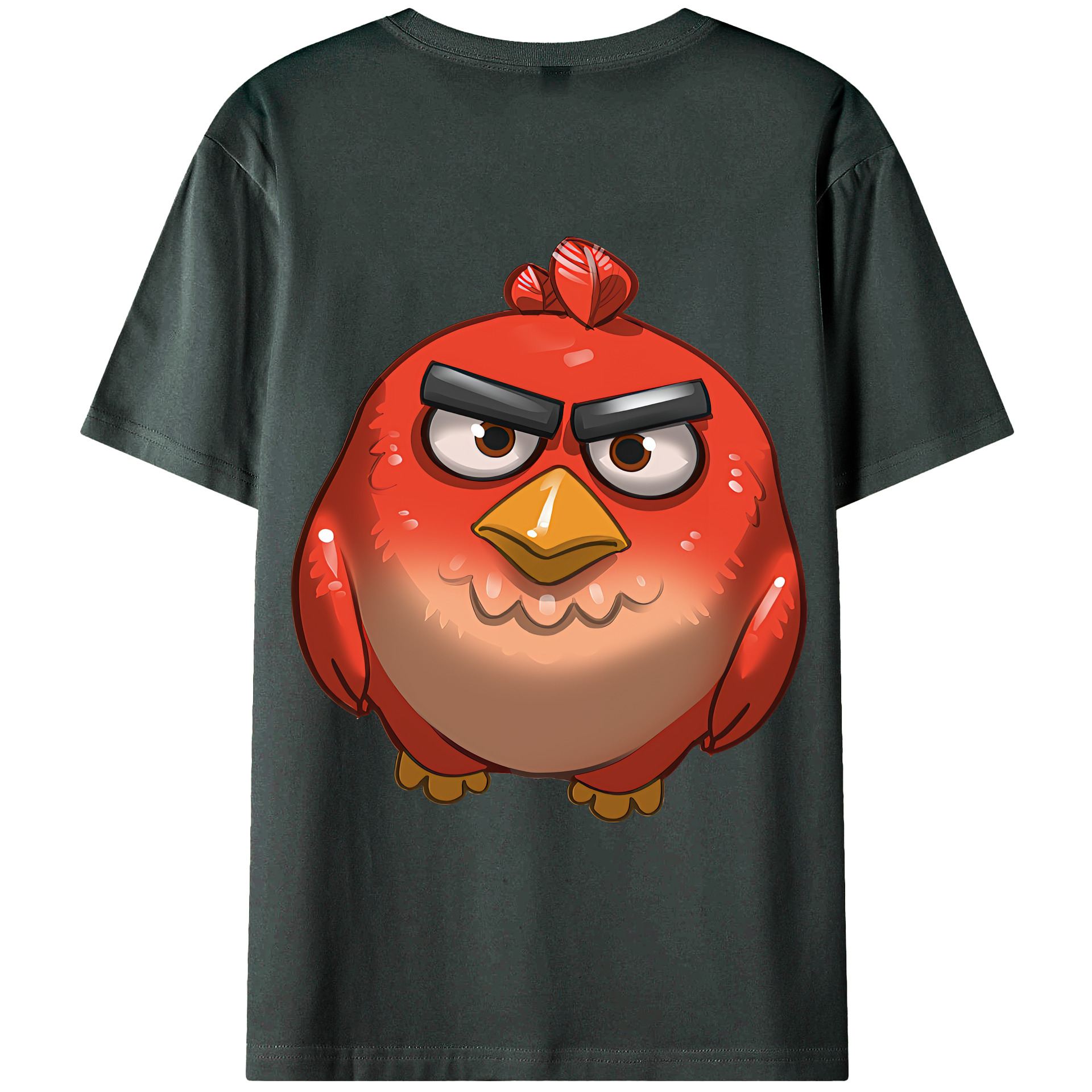 （画像用） Angry Birds アングリーバード 綿100％ メンズ半袖Tシャツ（バックプリント） 通気性